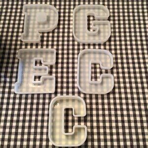 Large Letter Silicone Resin Molds